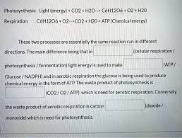 Solved Photosynthesis Light Energy