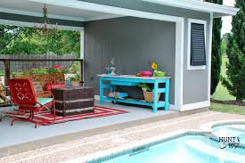 Outdoor Party Buffet Table In Pool Blue