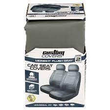 Midnight Plush 2pc Gry Seat Cover
