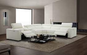 white sectional with italian leather
