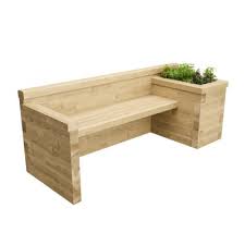 Double Bench With Corner Planter Bed