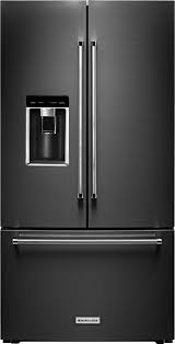 Maybe you would like to learn more about one of these? Kitchenaid 23 8 Cu Ft French Door Counter Depth Refrigerator Black Stainless Steel With Printshield Finish Krfc704fbs Best Buy