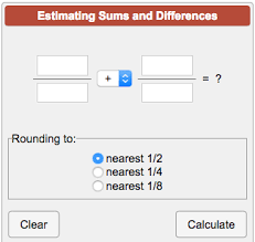 Estimating Sums And Differences Of Fractions Calculator