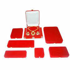 rectangular red velvet jewellery bo