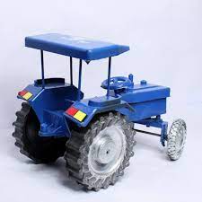 multicolor fiber tractor trolley toy