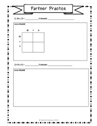 An area model is a model for math problems where the length and width are configured using multiplication. Area Model Multiplication 2 X 2 Digit Guided Notes And Exit Quiz