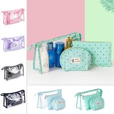 3 in 1 clear cosmetic makeup bags kit