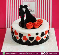 rose hearts anniversary cake fondant