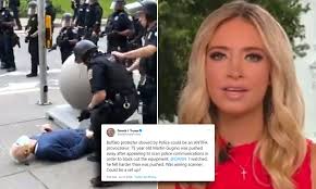 President trumps good friend jfk jr rumors swirl around him and the q anon movement. Kayleigh Mcenany Doubles Down On Trump S Bizarre Conspiracy Theory About 75 Year Old Pushed By Cops Daily Mail Online