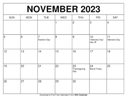 free printable november 2023 calendar