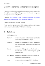 e commerce terms and conditions template