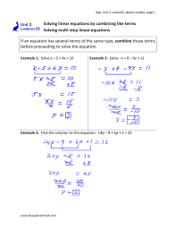 Solving Linear Equations By Combining