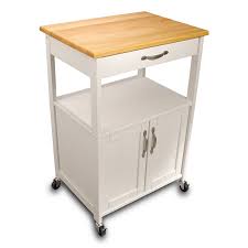 Råskog white, trolley, 35x45x78 cm. White Kitchen Trolley With Lacquered Hardwood Top