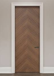 Modern Interior Door Custom Single Wood Veneer Solid