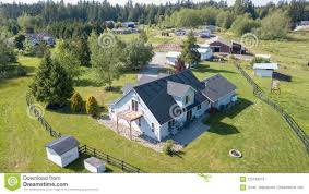 drone view of single family house stock