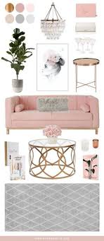 trendy living room decor pink small
