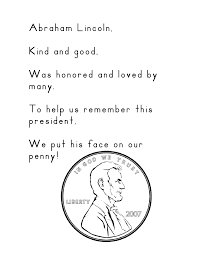 abraham lincoln poem president s day kindergarten social studies abraham lincoln poem