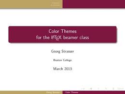 color themes for the latex beamer class