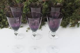 Vintage Hand Blown Glass Water Goblets