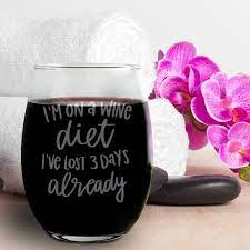 I M On A Wine Diet Wine Glass Funny