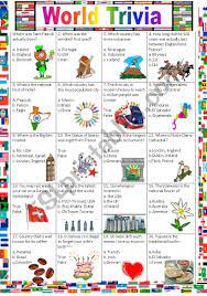 These trivia questions will take you on a tour around the world. 20 Fun And Interesting Questions About Different Countries Great Tp Generate Interaction Among S Country Facts Fun Trivia Questions General Knowledge For Kids