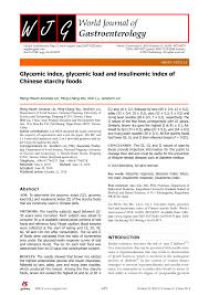insulinemic index of chinese starchy foods