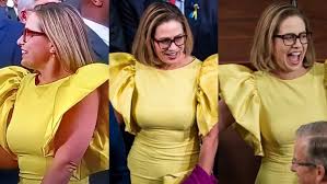 Kyrsten Sinema's State of the Union Dress Unites America in Mockery:  'Skinned Big Bird for Her Outfit' - TheWrap