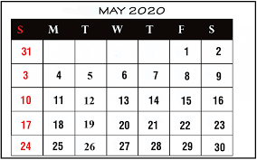 Blank May 2020 Calendar Printable In Pdf Word Excel