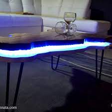 Modern Wooden Coffee Table With Led