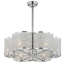 Home depot ceiling lights are most basic nowadays as they are accessible in an immense variety and are affordable too. Warehouse Of Tiffany Wellane 30 In Indoor Fandelier Chrome Remote Controlled Ceiling Fan With Light Kit Cfl 8421ch The Home Depot