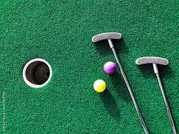 mini golf clubs and on putting