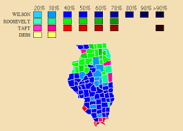 Map 1912 United States Presidential Election In Illinois