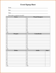 023 Sign Up Sheet Template Word Raffle List Microsoft Volunteer