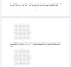 Solved 7 Find The Equation Of The Line