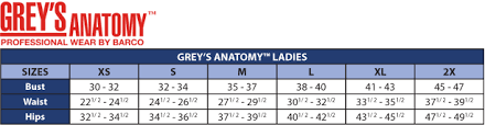 Greys Anatomy Scrubs Color Chart Www Bedowntowndaytona Com