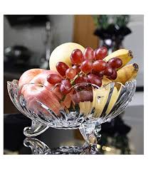 Transpa Grass Glass Fruit 3 Leg Bowl