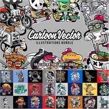 cartoon t shirt print vector bundle