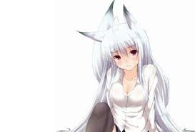 I like this animation a lot (: Cute Anime White Wolf Girl