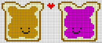 Peanut Butter And Jelly Haha Perler Bead Pattern Or Cross