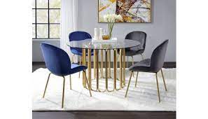 jenny round glass top dining table set