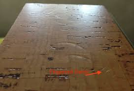wecork brand cork floors denting all