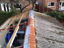 It's important when removing and replacing the roof covering to check that all timber is sound. Asbestos Garage Roof Replacement Danmarque Garages