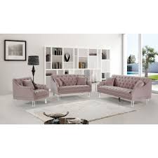Meridian Roxy 2pc Velvet Living Room