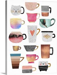 Coffee Cup Collection Wall Art Canvas