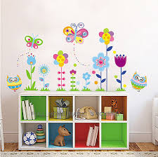 Colourful Erfly Flower Owls Wall