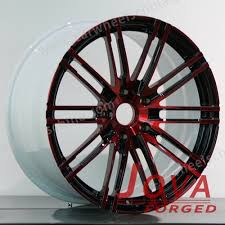 car wheels with red black lip 10 spoke