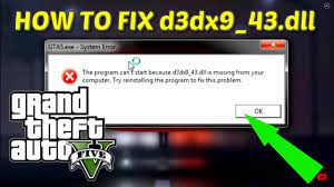 how to fix d3dx9 43 dll missing from