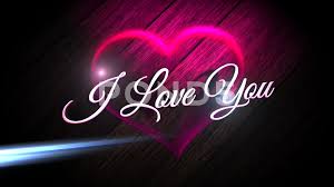 i love you with neon romantic heart and