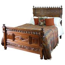rare gothic style bed in walnut at 1stdibs