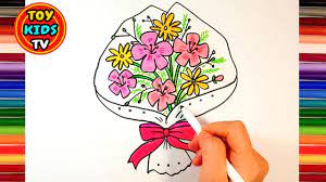 Everything is fine in this picture. How To Draw A Flower Bouquet Learn Color Painting For Children S Book Flower Drawing Flower Bouquet Drawing Painting For Kids